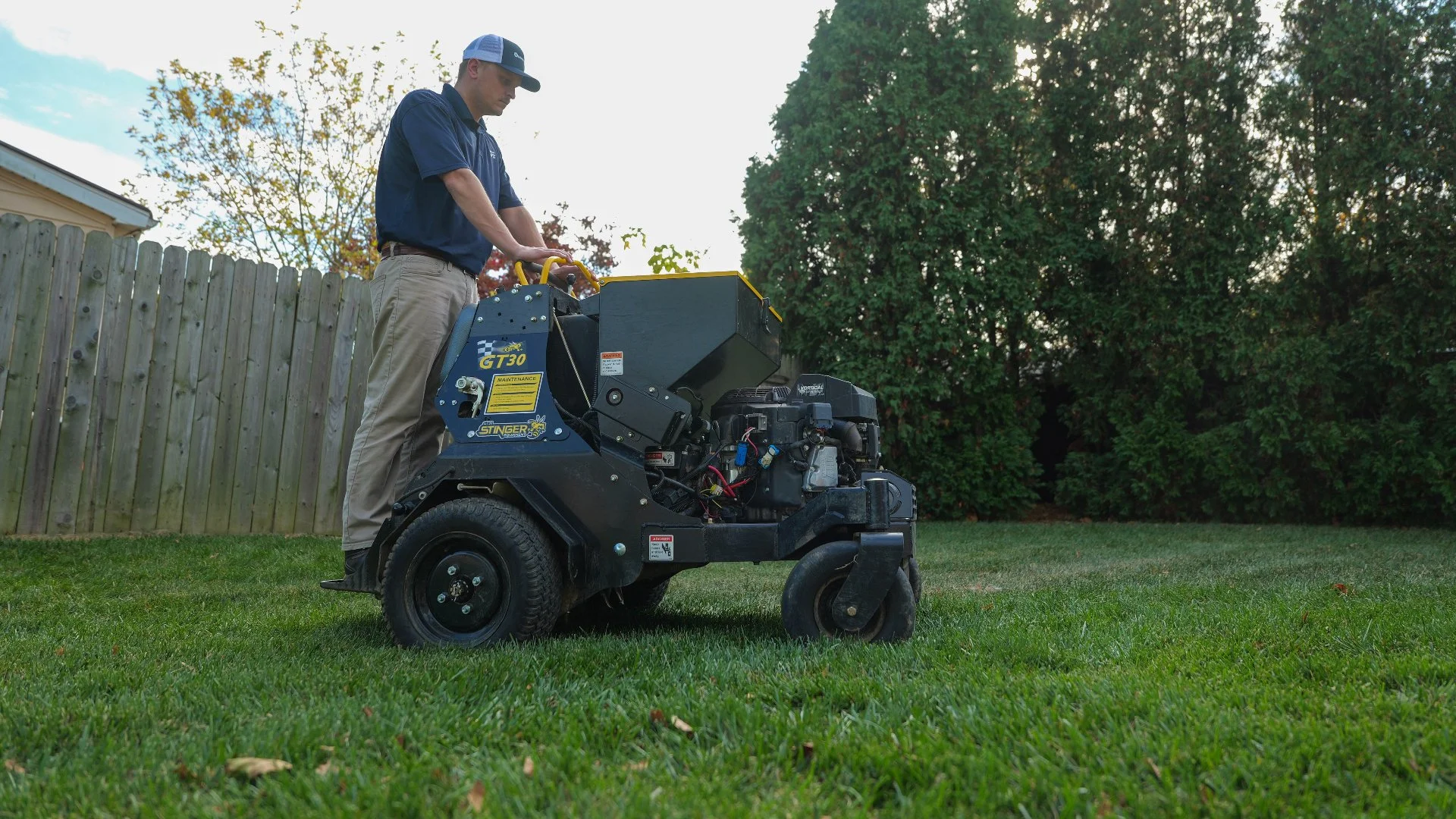 Healthy lawn after aeration services.