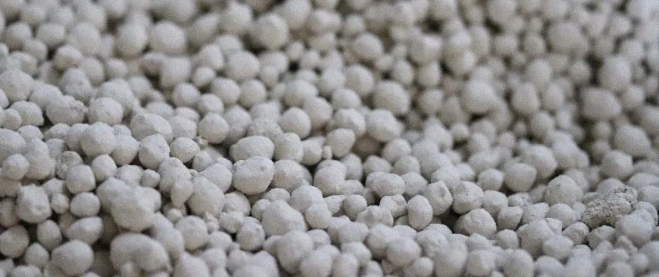 White granules of lime in Newark, DE.